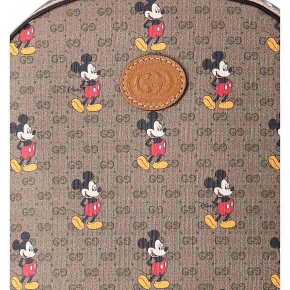 GUCCI x Disney Small Backpack Mickey Mouse Brown Multi GG Supreme - Picture 3 of 9